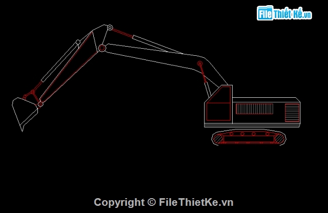 máy xúc gầu nghịch,thư viện hình vẽ,hình vẽ cad